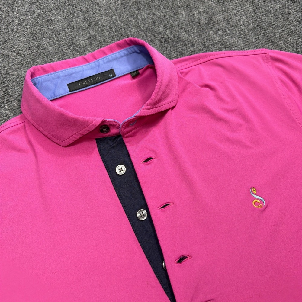 GREYSON Golf Polo Shirt Streamsong Golf Resort Florida Mens Medium Magenta Pink